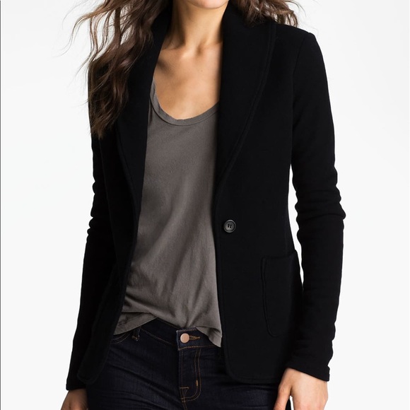 James Perse Jackets & Blazers - James Perse Black Shawl Collar Knit Blazer